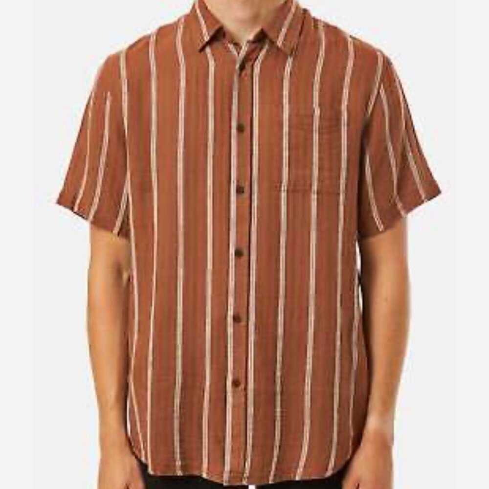 Katin Alan Short Sleeve Linen Blend Button-Down Shirt